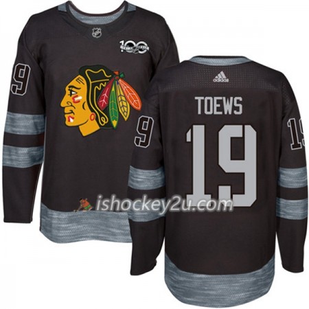 Mænd NHL Chicago Blackhawks Trøje Jonathan Toews 19 1917-2017 100th Anniversary Adidas Sort Authentic